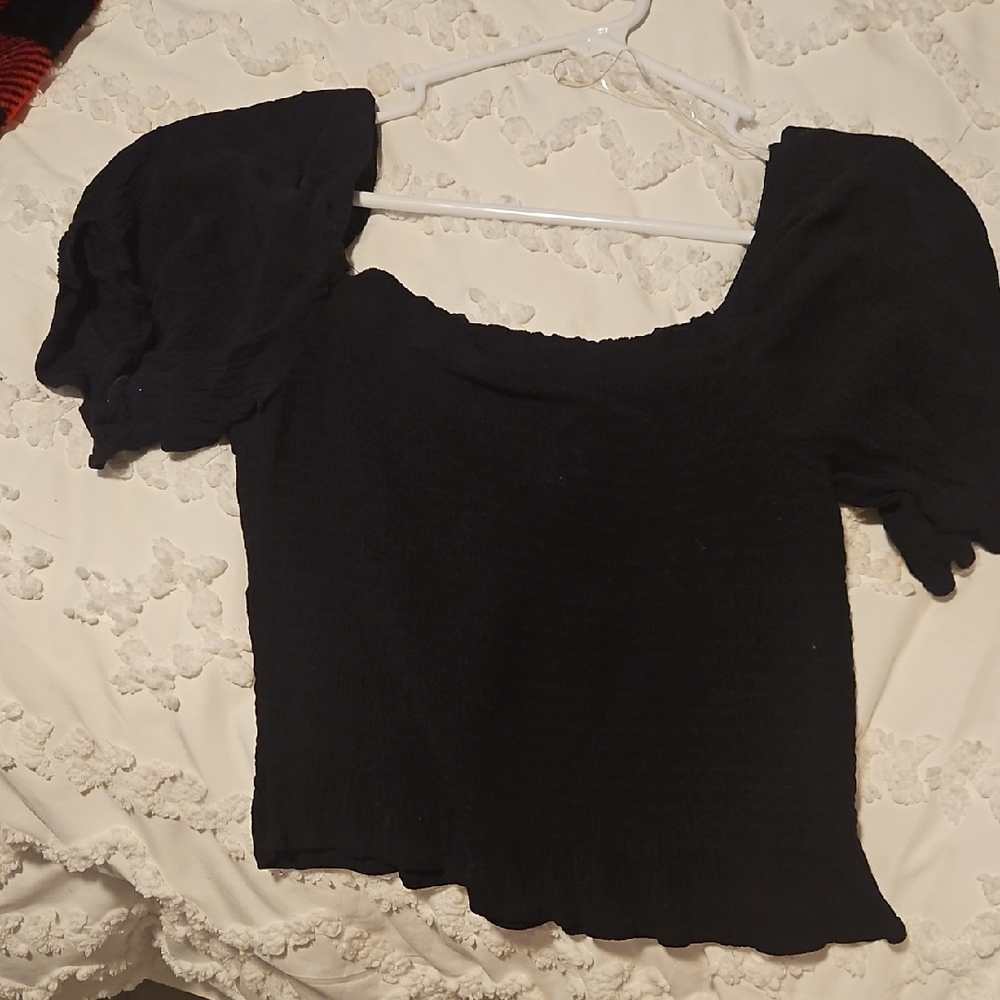 SO Black Puff Sleeve Blouse - Picture 1 of 1